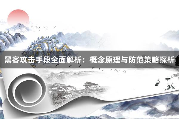 黑客攻击手段全面解析：概念原理与防范策略探析
